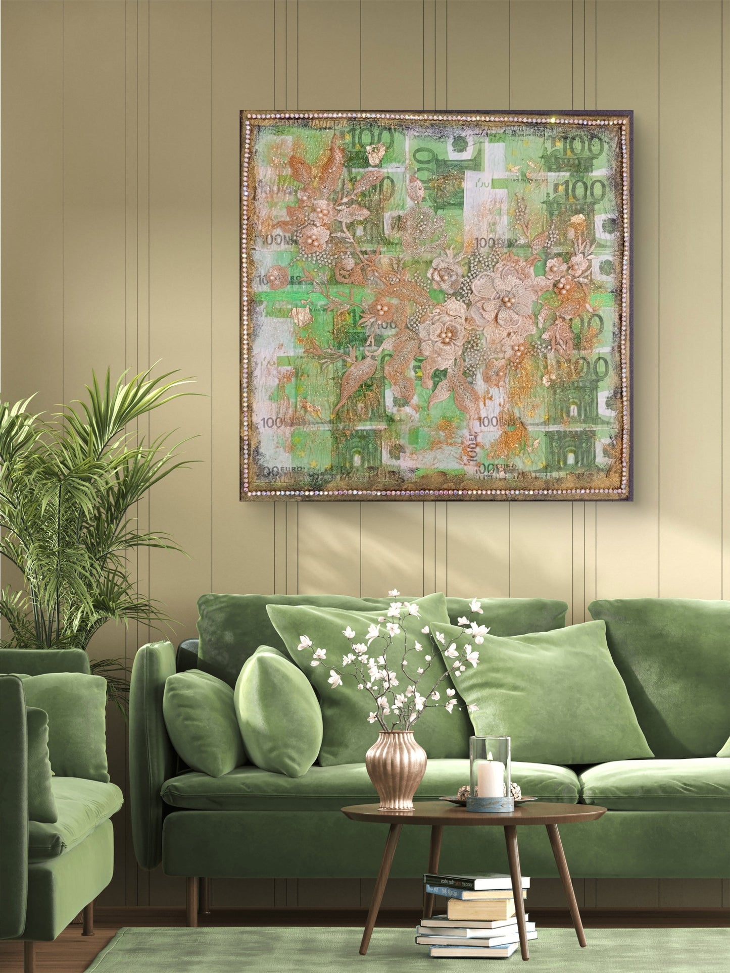 Abbondanza quadro by Elena Giaconelli featuring vibrant abstract artwork with bold colors and textured brushstrokes.