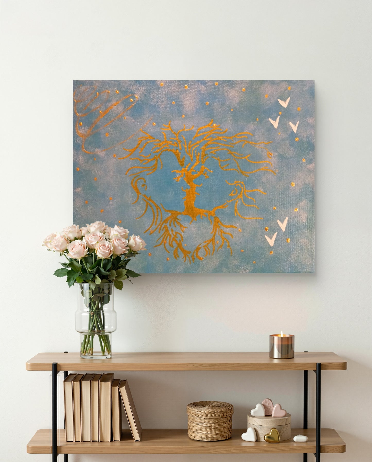 Elena Giaconelli Gemini Quadro artwork featuring vibrant abstract shapes and bold colors on a white background.