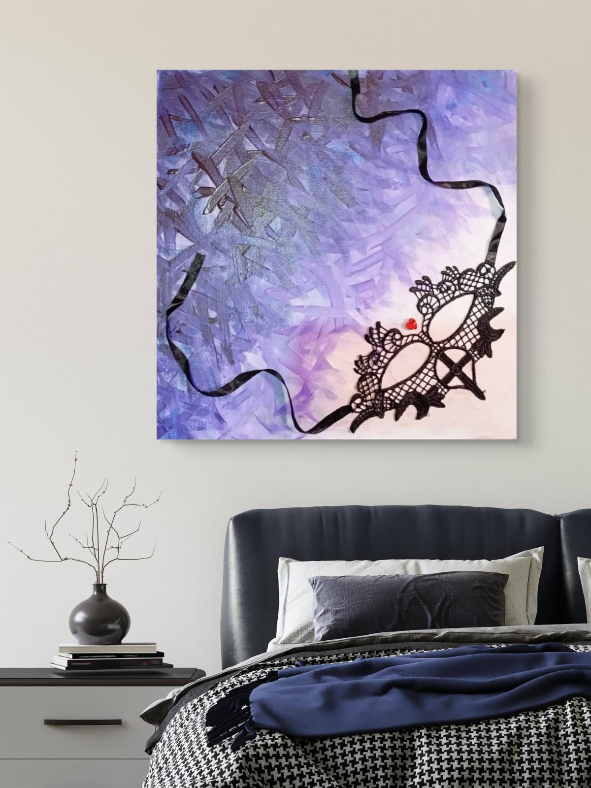 Colorful "Occhi dello spirito" artwork by Elena Giaconelli, featuring vibrant eye designs on a framed canvas.