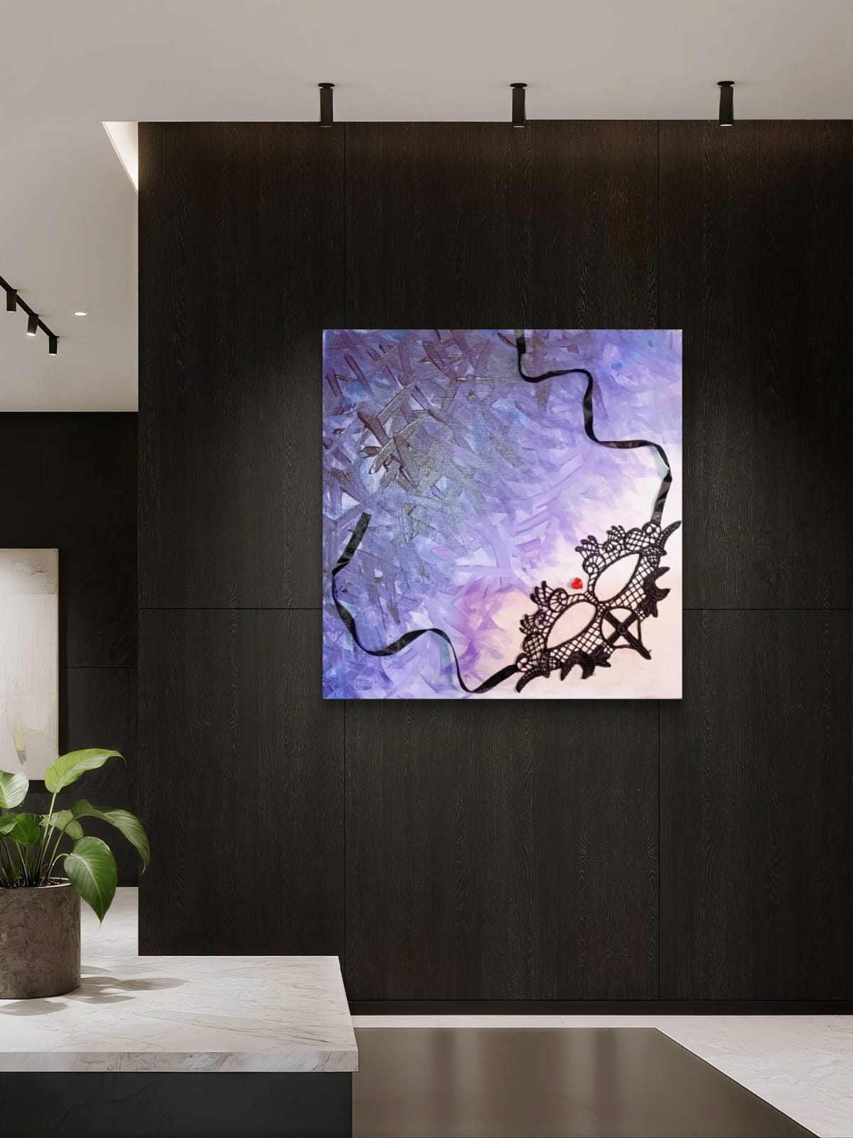 Colorful framed quadro titled "Occhi dello spirito" by Elena Giaconelli, featuring vibrant abstract eye design artwork.