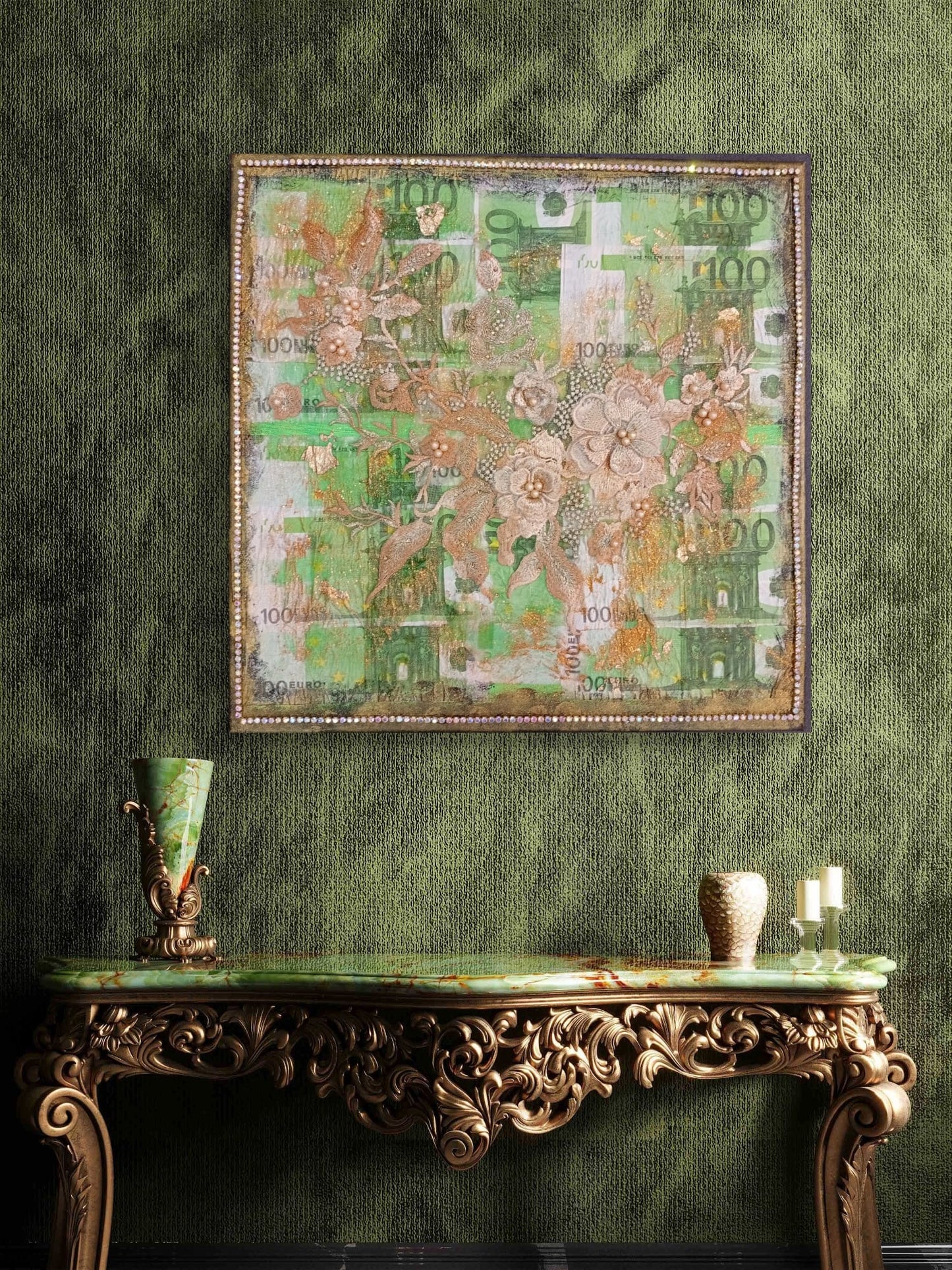 Abbondanza quadro by Elena Giaconelli featuring vibrant abstract art with bold colors and dynamic brushstrokes.