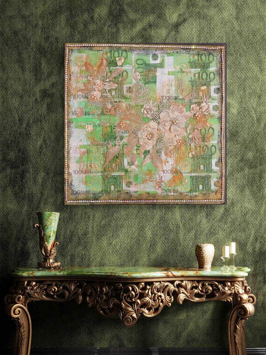 Abbondanza quadro by Elena Giaconelli featuring vibrant abstract art with bold colors and dynamic brushstrokes.