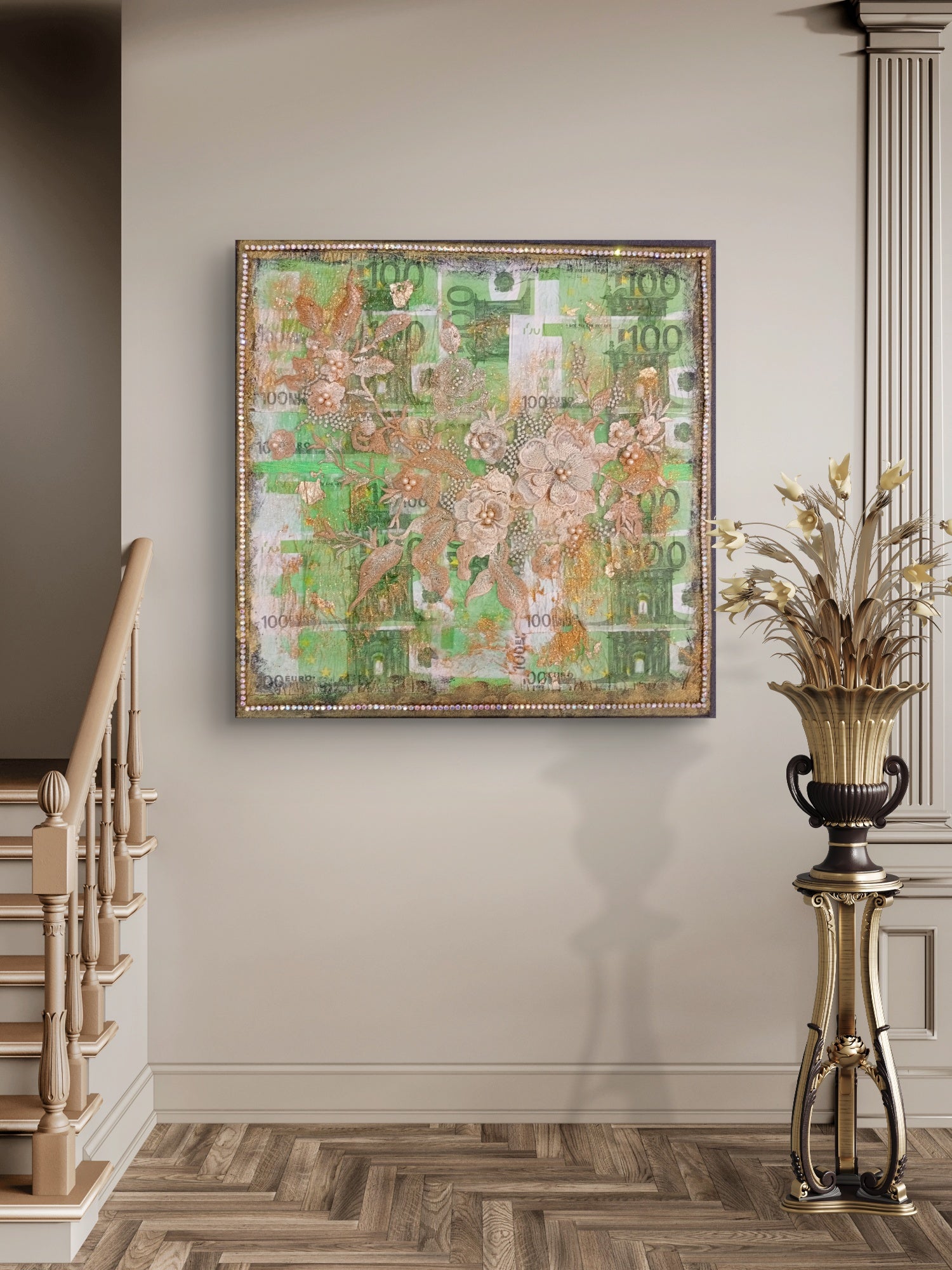 Colorful Abbondanza Quadro artwork by Elena Giaconelli featuring vibrant abstract patterns and bold brushstrokes.