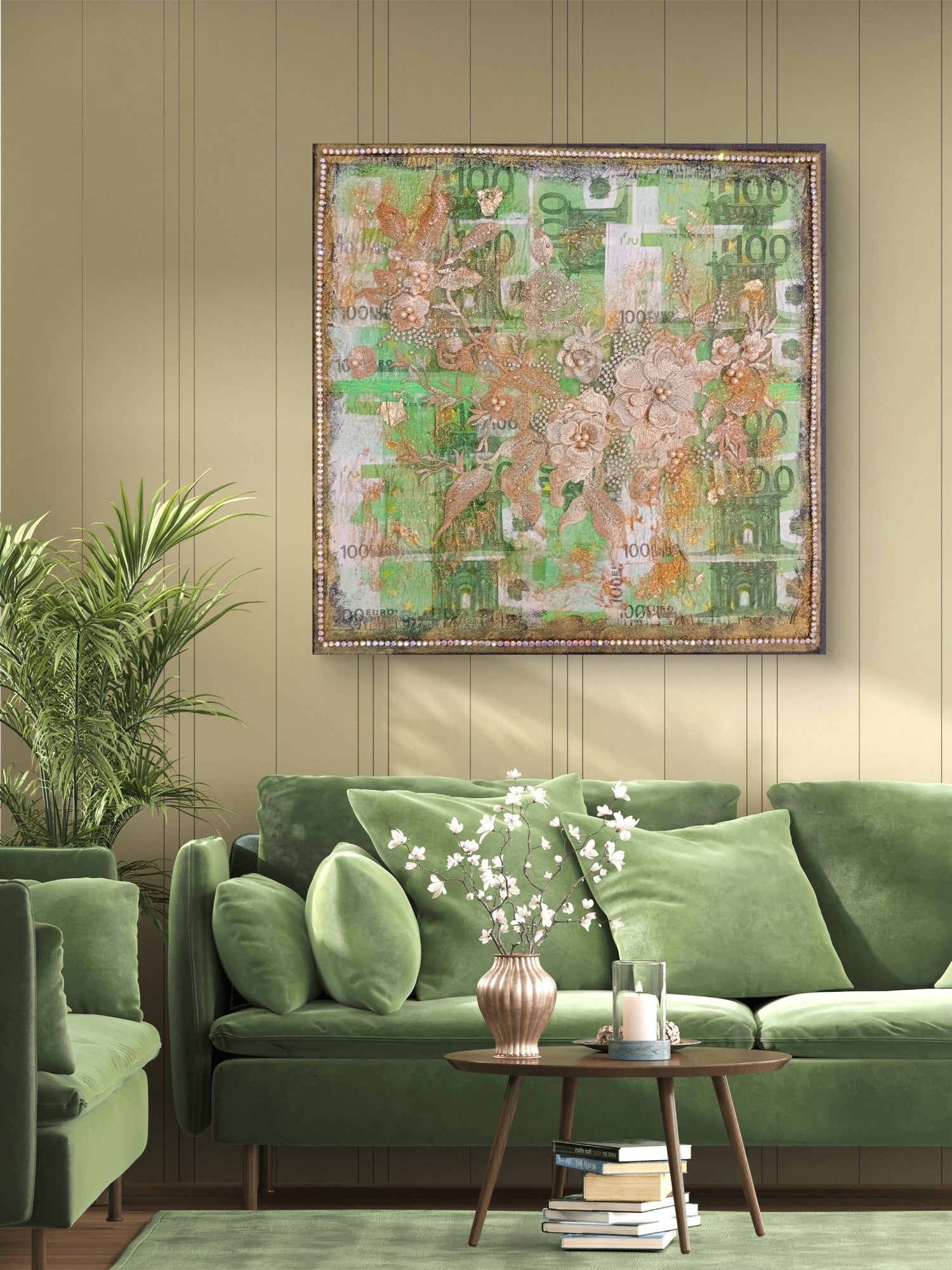 Abbondanza quadro by Elena Giaconelli featuring vibrant abstract artwork with bold colors and textured brushstrokes.