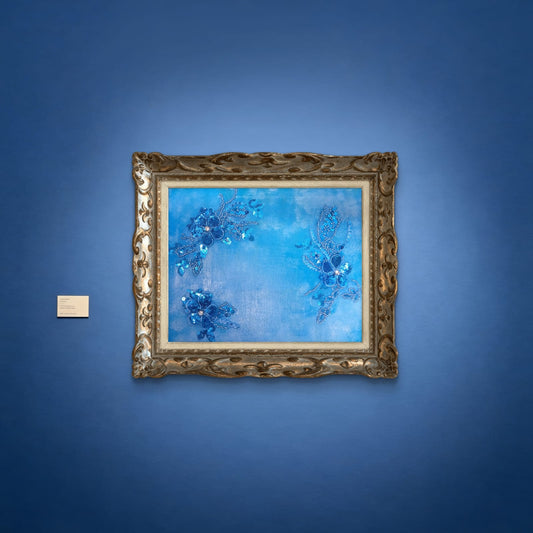 Colorful Fiori di Luce quadro by Elena Giaconelli featuring vibrant floral abstract artwork on a canvas.